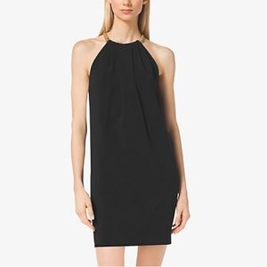 michael kors black dress with gold chain straps